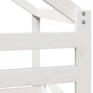 vidaXL Loft Bed with Roof White 75x190 cm Solid Pine Wood