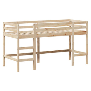 vidaXL Loft Bed with Ladder and Roof 80x200 cm Solid Pine Wood