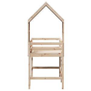 vidaXL Loft Bed with Ladder and Roof 80x200 cm Solid Pine Wood