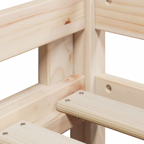 vidaXL Loft Bed with Ladder and Roof 80x200 cm Solid Pine Wood