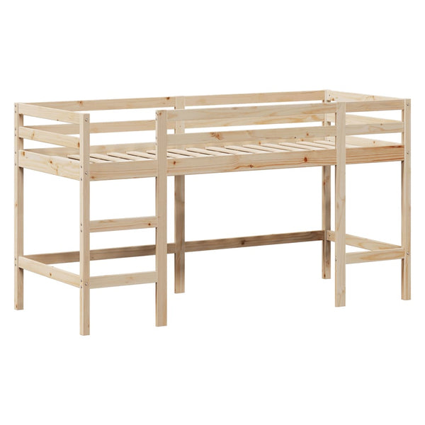 vidaXL Loft Bed with Ladder and Roof 90x190 cm Solid Pine Wood