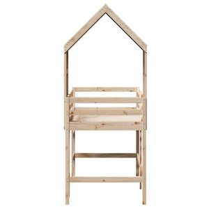 vidaXL Loft Bed with Ladder and Roof 90x190 cm Solid Pine Wood