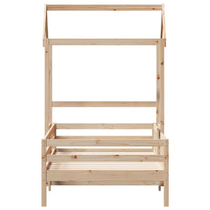 vidaXL Solid Wood Bed with Roof 100x200 cm Pine