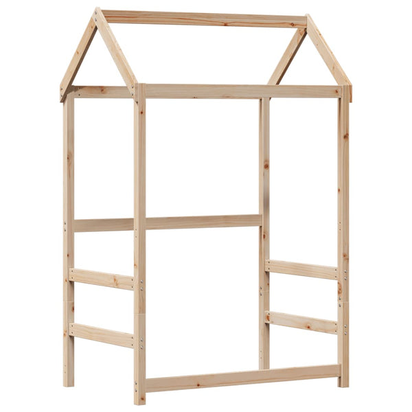 vidaXL Solid Wood Bed with Roof 100x200 cm Pine