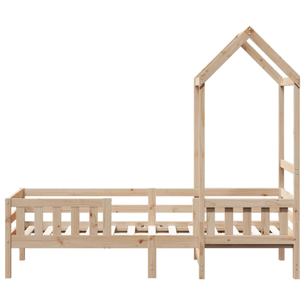 vidaXL Solid Wood Bed with Roof 100x200 cm Pine