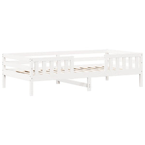 vidaXL Solid Wood Bed with Roof White 100x200 cm Pine