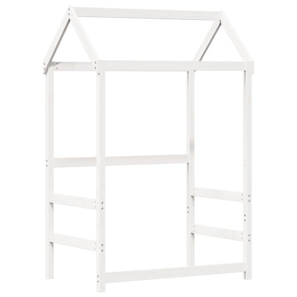 vidaXL Solid Wood Bed with Roof White 100x200 cm Pine