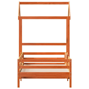 vidaXL Solid Wood Bed with Roof Waxed Brown 90x200 cm Pine