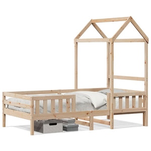vidaXL Solid Wood Bed with Roof 80x200 cm Pine