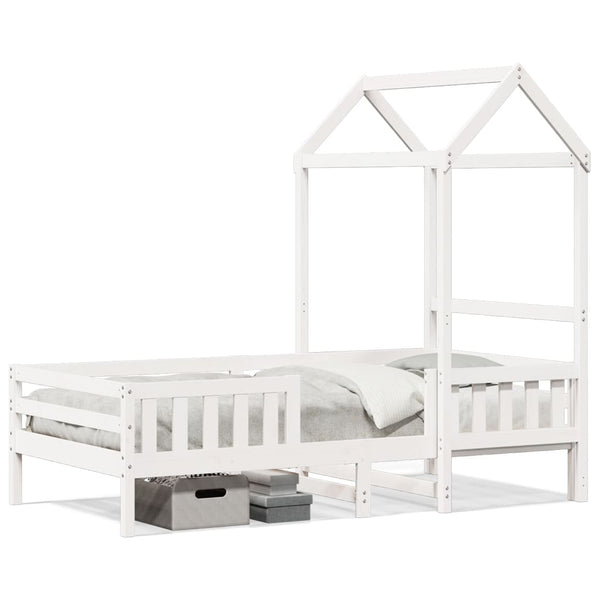 vidaXL Solid Wood Bed with Roof White 80x200 cm Pine