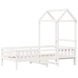 vidaXL Solid Wood Bed with Roof White 80x200 cm Pine
