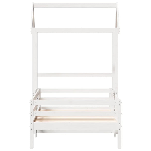 vidaXL Solid Wood Bed with Roof White 80x200 cm Pine