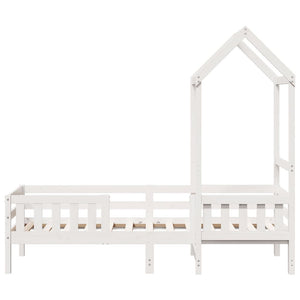 vidaXL Solid Wood Bed with Roof White 80x200 cm Pine