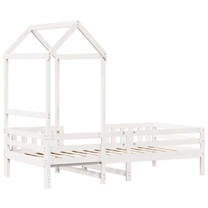 vidaXL Solid Wood Bed with Roof White 80x200 cm Pine