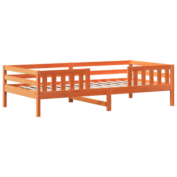 vidaXL Solid Wood Bed with Roof Wax Brown 80x200 cm Pine