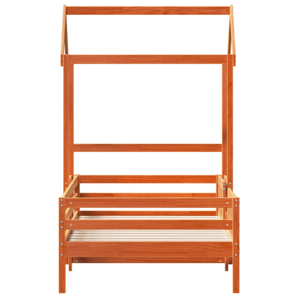 vidaXL Solid Wood Bed with Roof Wax Brown 80x200 cm Pine