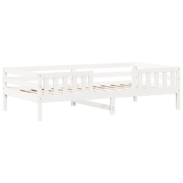 vidaXL Solid Wood Bed with Roof White 75x190 cm Pine
