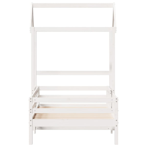 vidaXL Solid Wood Bed with Roof White 75x190 cm Pine