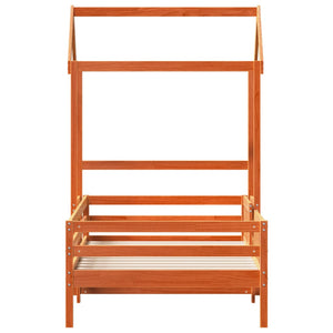 vidaXL Solid Wood Bed with Roof Wax Brown 75x190 cm Pine