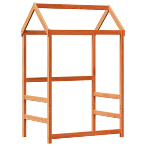 vidaXL Solid Wood Bed and Bench with Roof Orange 100x200 cm Pine Wood