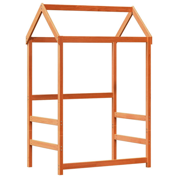 vidaXL Solid Wood Bed and Bench with Roof Orange 100x200 cm Pine Wood