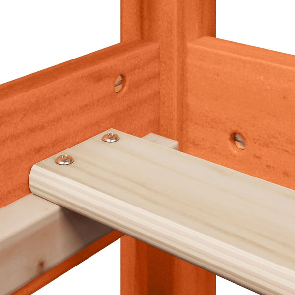vidaXL Solid Wood Bed and Bench with Roof Orange 100x200 cm Pine Wood