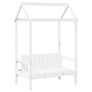 vidaXL Solid Wood Bed and Bench with Roof White 80x200 cm Pine Wood