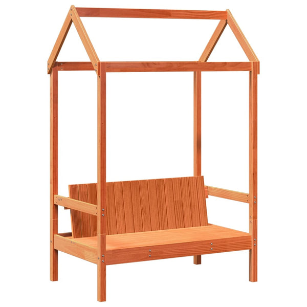 vidaXL Solid Wood Bed and Bench with Roof Orange 90x190 cm Pine Wood