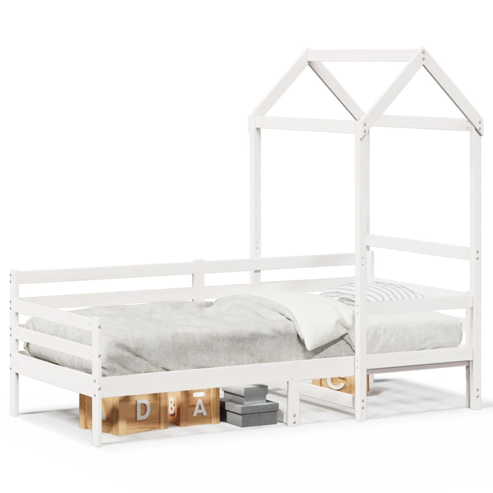 vidaXL Day Bed with Roof White 80x200 cm Solid Pine Wood