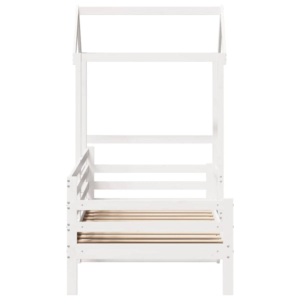 vidaXL Day Bed with Roof White 80x200 cm Solid Pine Wood