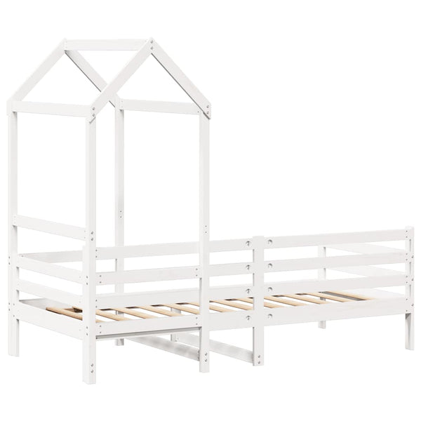 vidaXL Day Bed with Roof White 80x200 cm Solid Pine Wood