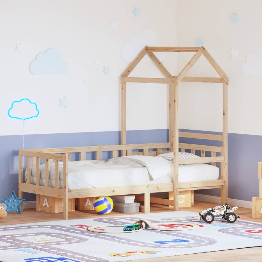 vidaXL Day Bed with Roof 80x200 cm Solid Pine Wood