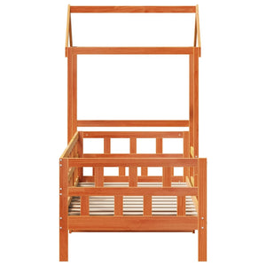 vidaXL Day Bed with Roof Wax Brown 80x200 cm Solid Pine Wood