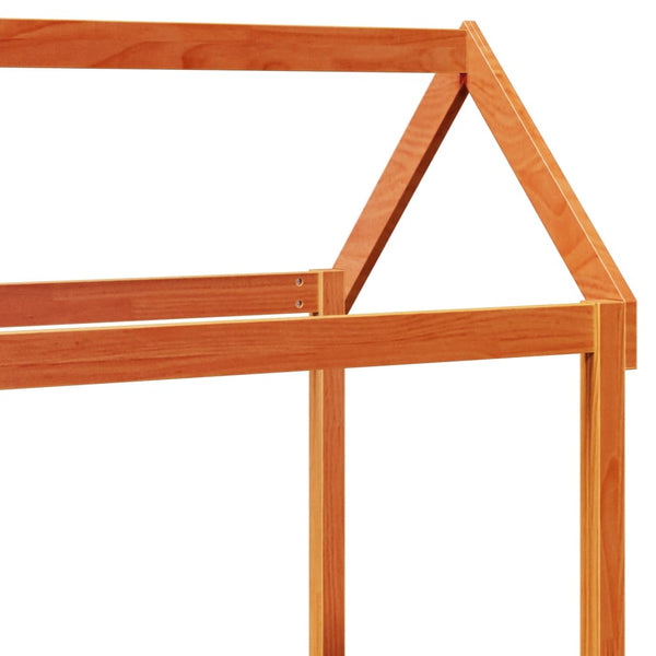 vidaXL Day Bed with Roof Wax Brown 80x200 cm Solid Pine Wood
