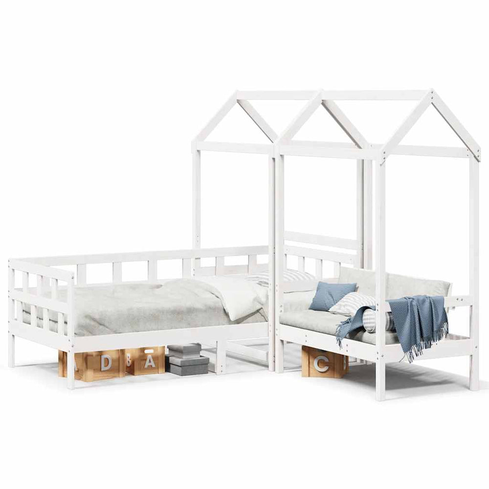 vidaXL Day Bed Set with Roof White 80x200 cm Solid Pine Wood