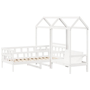 vidaXL Day Bed Set with Roof White 80x200 cm Solid Pine Wood