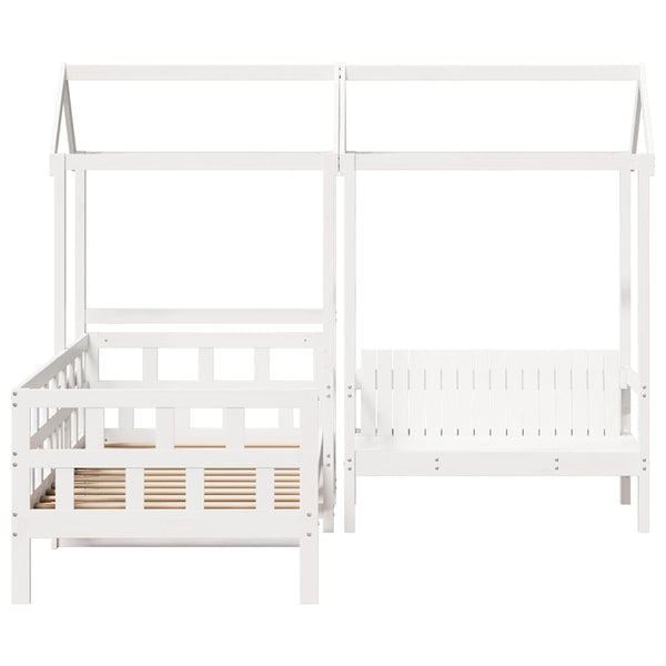vidaXL Day Bed Set with Roof White 80x200 cm Solid Pine Wood
