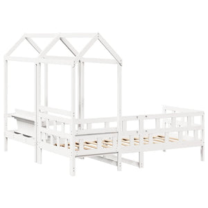 vidaXL Day Bed Set with Roof White 80x200 cm Solid Pine Wood