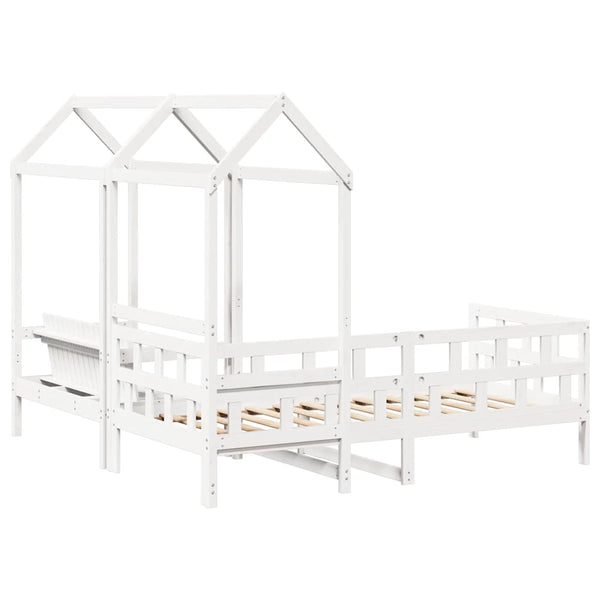 vidaXL Day Bed Set with Roof White 80x200 cm Solid Pine Wood