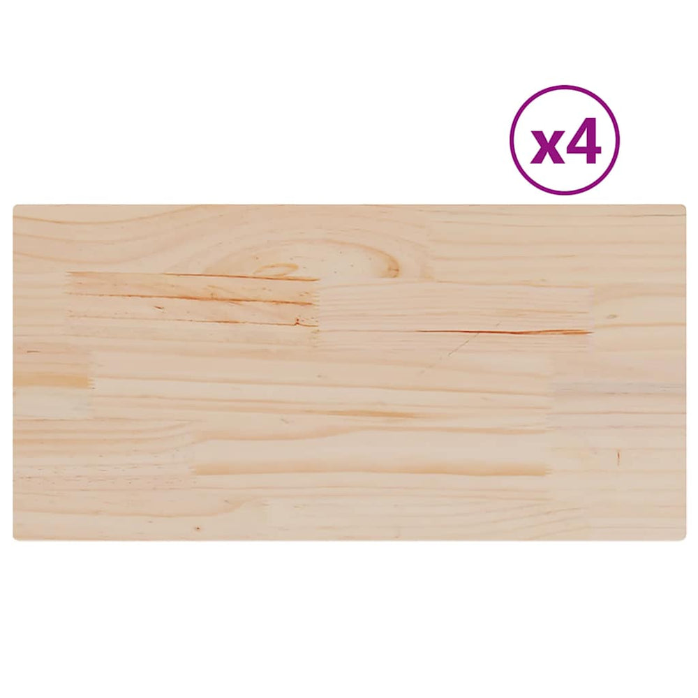 Massivholz Tischplatten Kiefer 90x45 cm, 4er Set