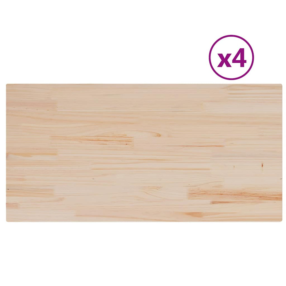 Massivholz Tischplatten Kiefer 100x50 cm, 4er Set