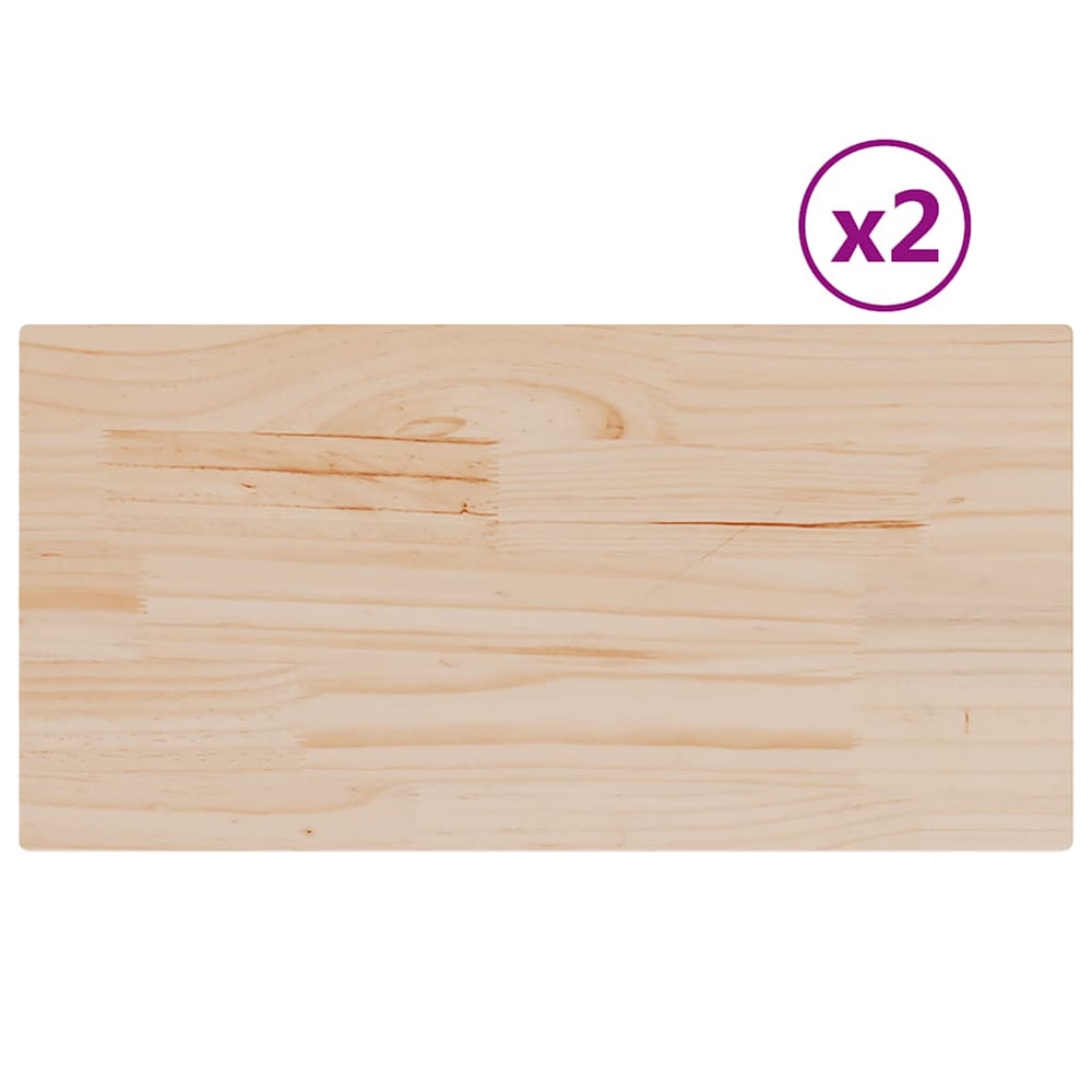 Massivholz Tischplatten Kiefer 80x40 cm, 2er Set