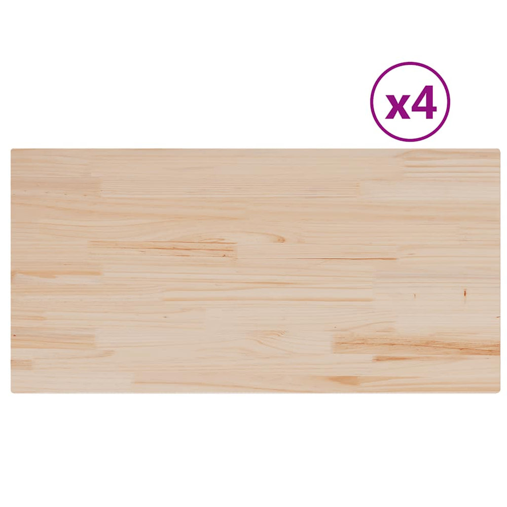 Massivholz Tischplatten Kiefer 100x50 cm, 4er Set