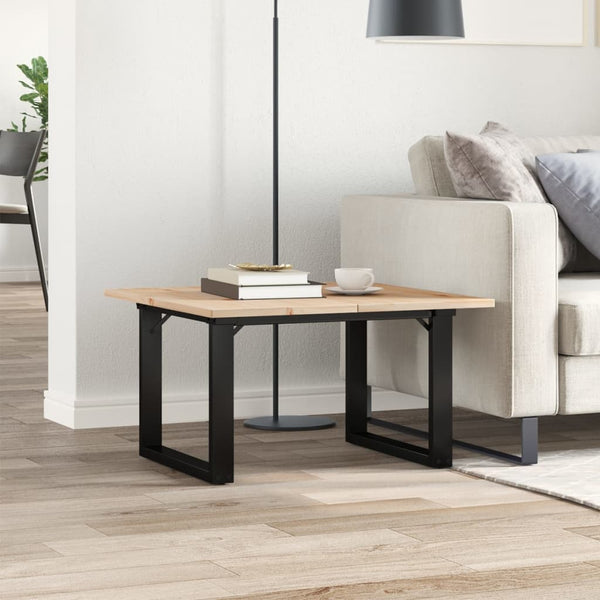 vidaXL Coffee Table O-Shaped Legs 60x60x40 cm Solid Pine Wood and Steel