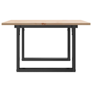 vidaXL Coffee Table O-Shaped Legs 60x60x40 cm Solid Pine Wood and Steel