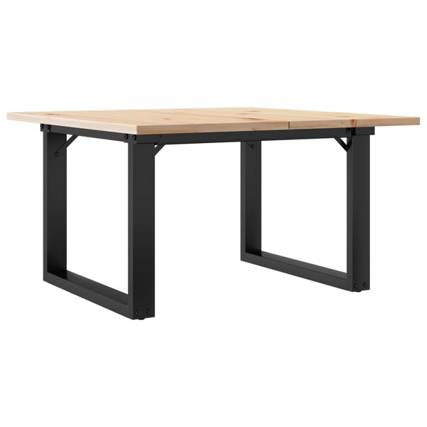 vidaXL Coffee Table O-Shaped Legs 60x60x40 cm Solid Pine Wood and Steel