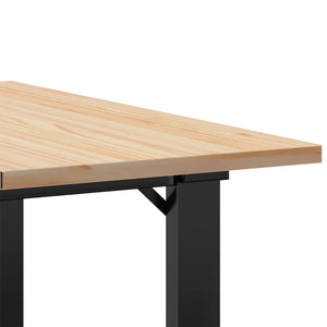 vidaXL Coffee Table O-Shaped Legs 60x60x40 cm Solid Pine Wood and Steel