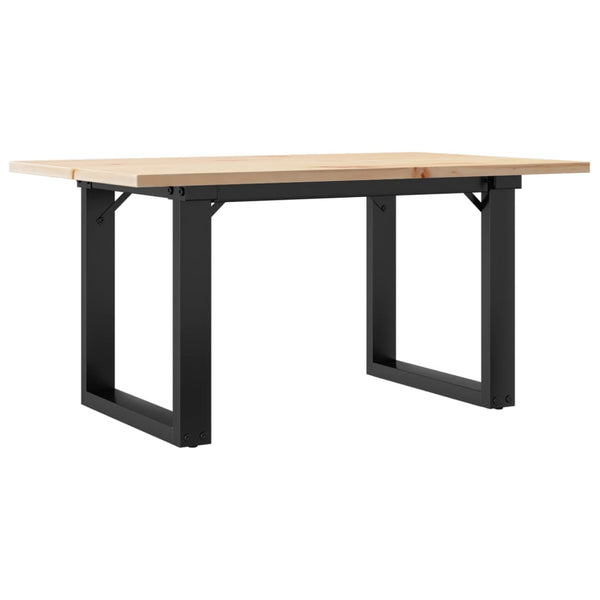 vidaXL Coffee Table O-Leg 80x50x40cm Solid Pine Wood and Steel