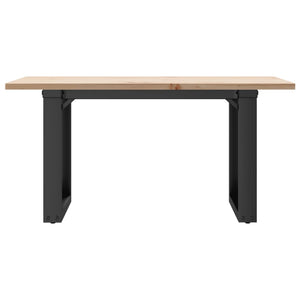 vidaXL Coffee Table O-Leg 80x50x40cm Solid Pine Wood and Steel
