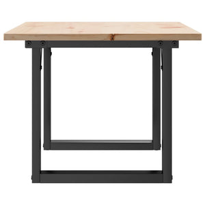 vidaXL Coffee Table O-Leg 80x50x40cm Solid Pine Wood and Steel